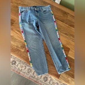 Ralph Lauren Boyfiend Jeans with Colorful logo tape seam